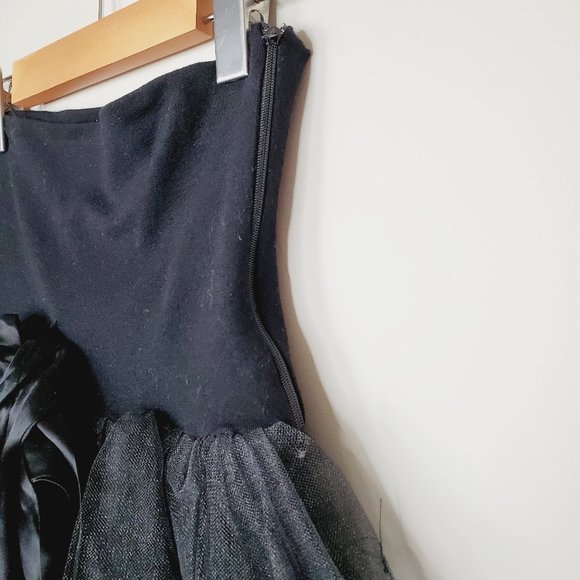 VINTAGE RECTANGLE BLANC PARIS Black Tulle Skirt - Picture 9 of 15